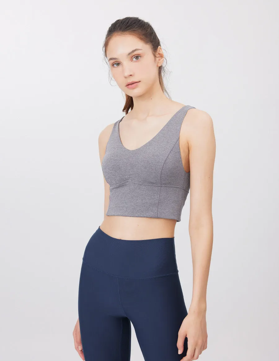 easyoga LA-VEDA Burdenless Cropped Tank - M29 M-Mid Gray