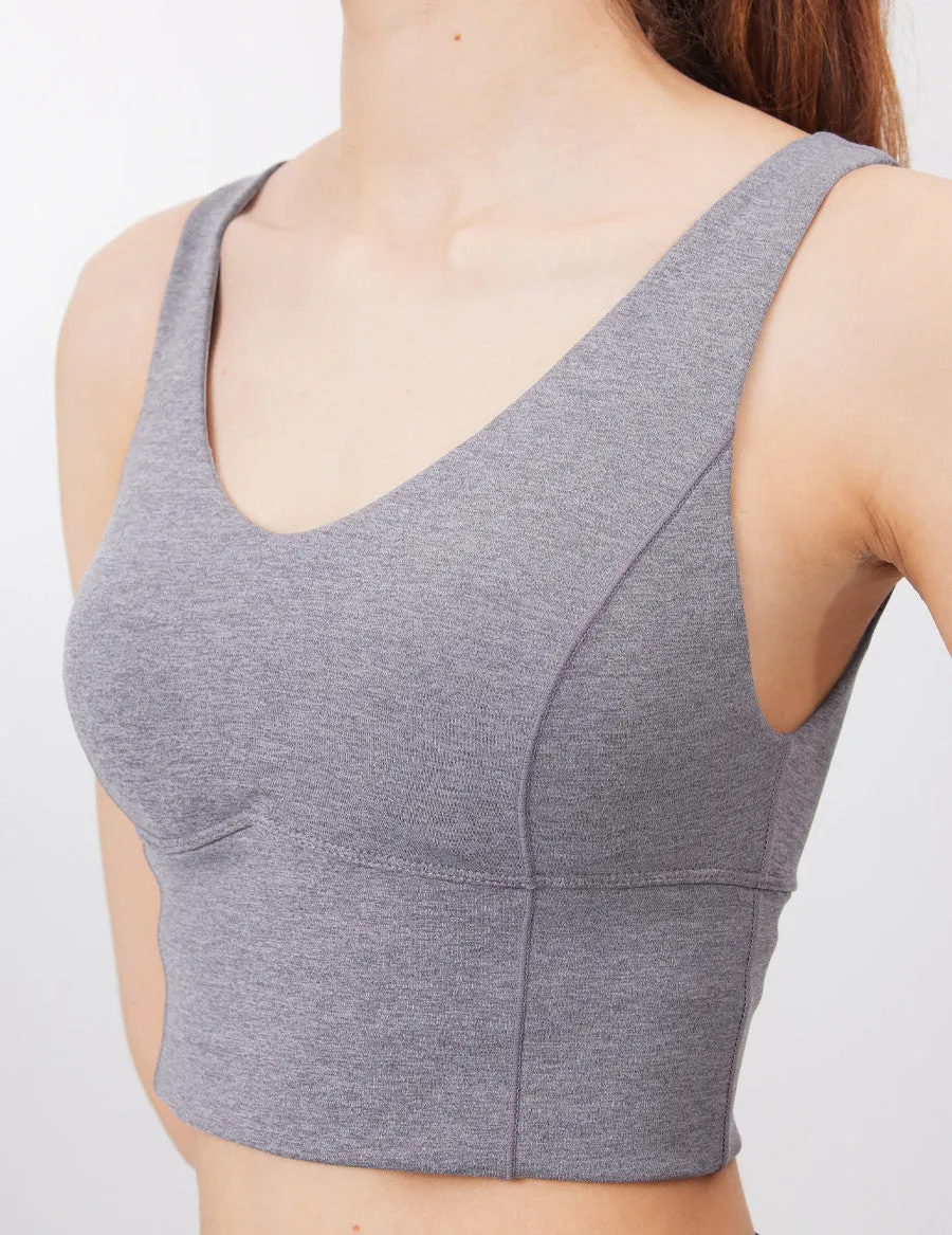 easyoga LA-VEDA Burdenless Cropped Tank - M29 M-Mid Gray