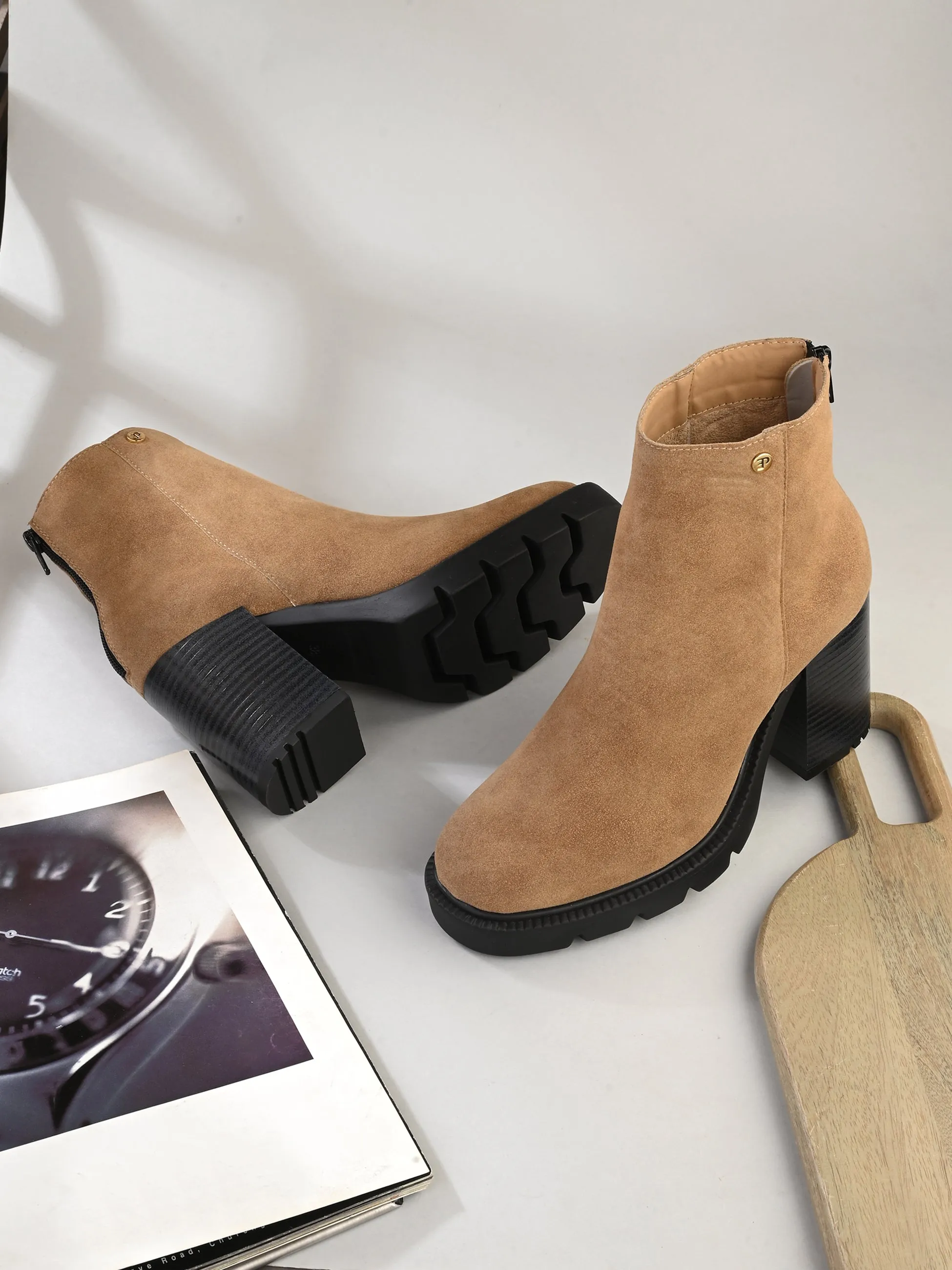 EL PASO Women Faux Leather Casual Chelsea Boots