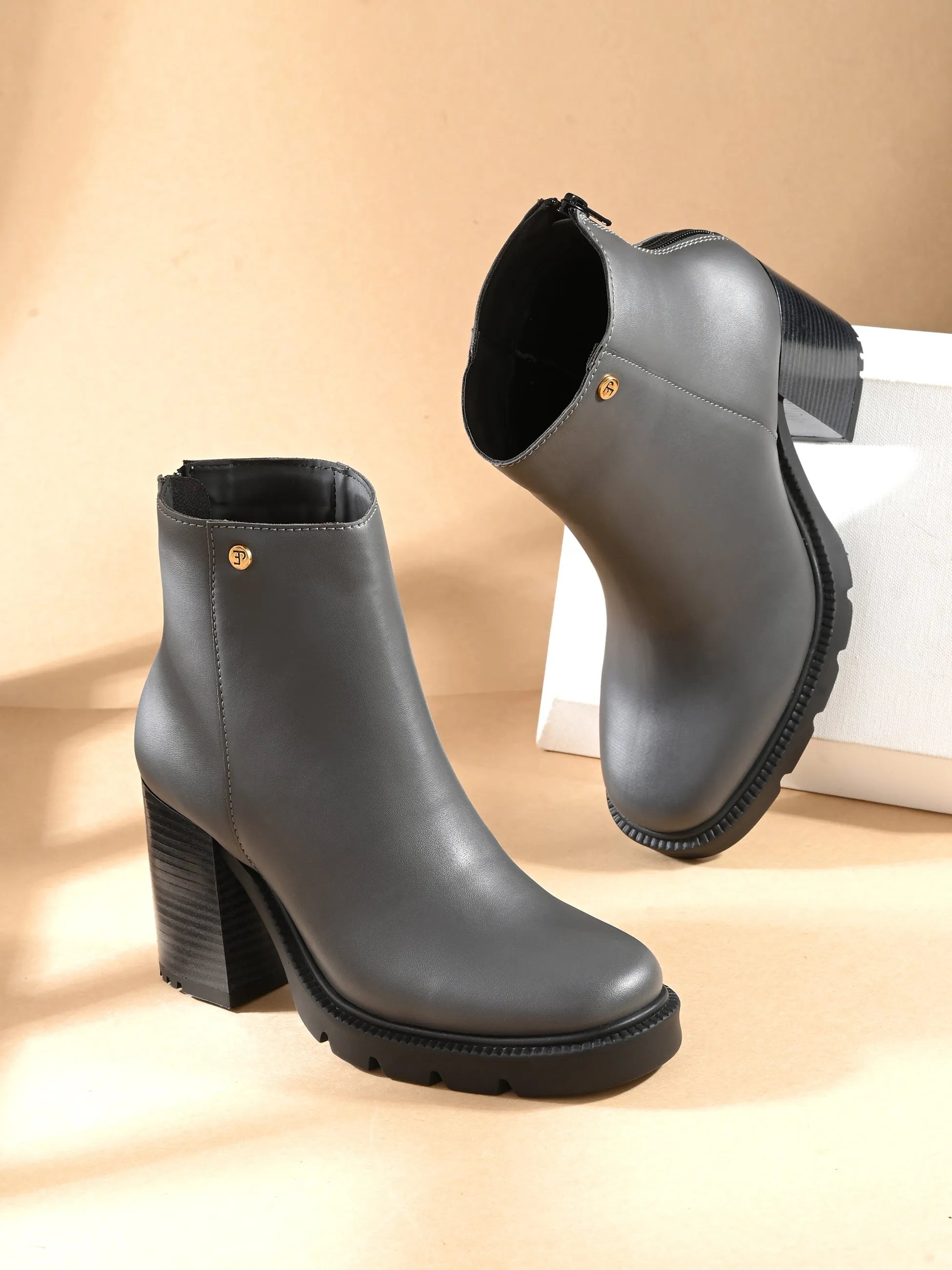 EL PASO Women Faux Leather Casual Chelsea Boots