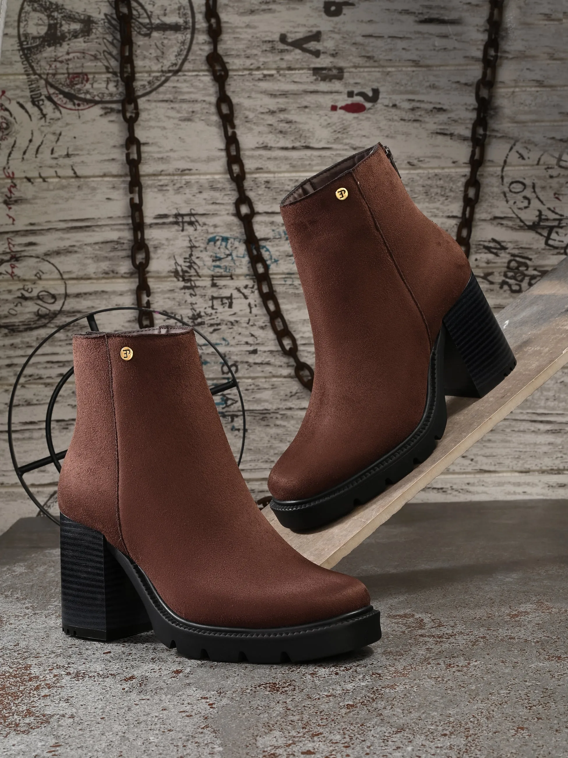 EL PASO Women Faux Leather Casual Chelsea Boots