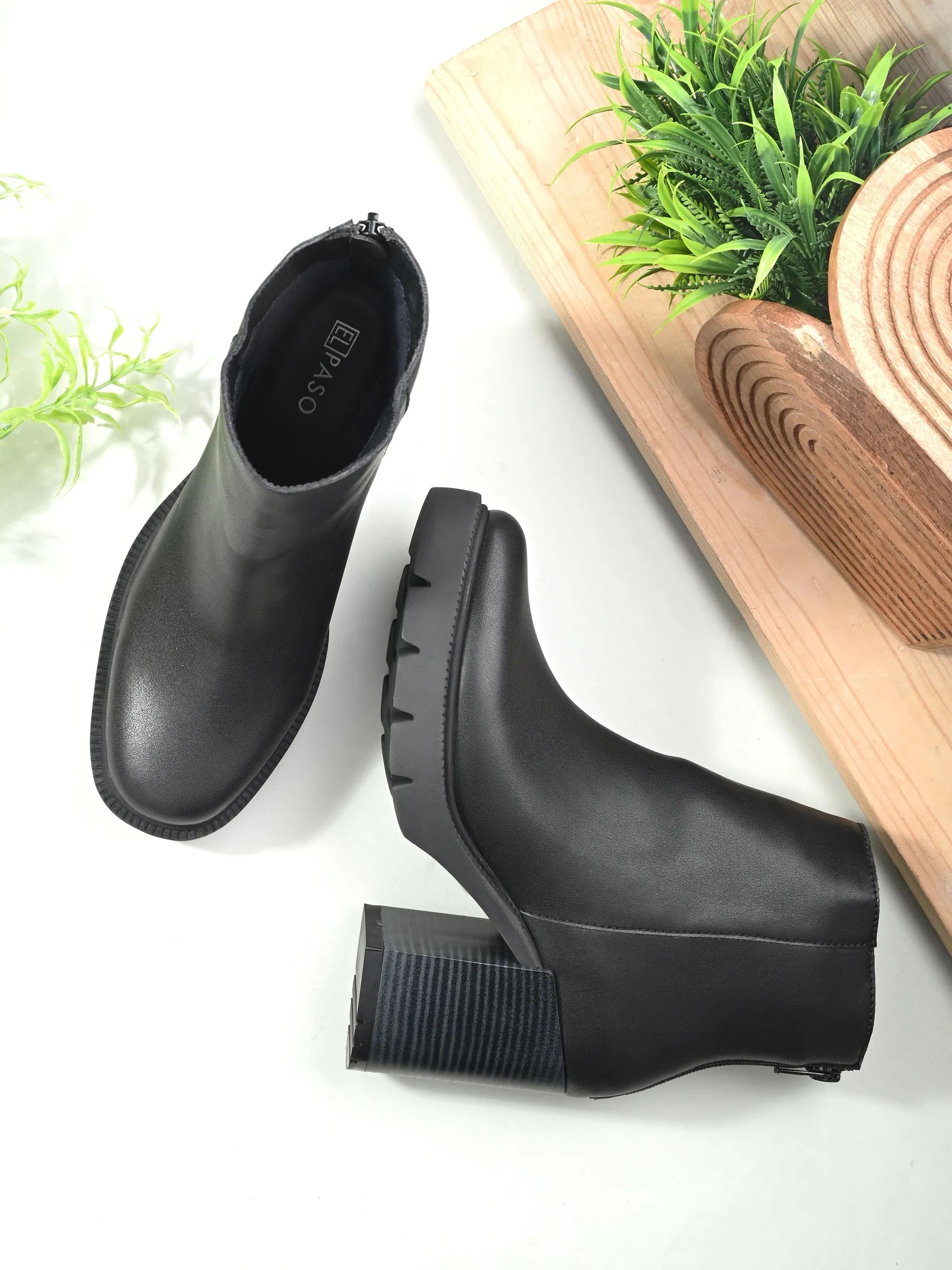 EL PASO Women Faux Leather Casual Chelsea Boots