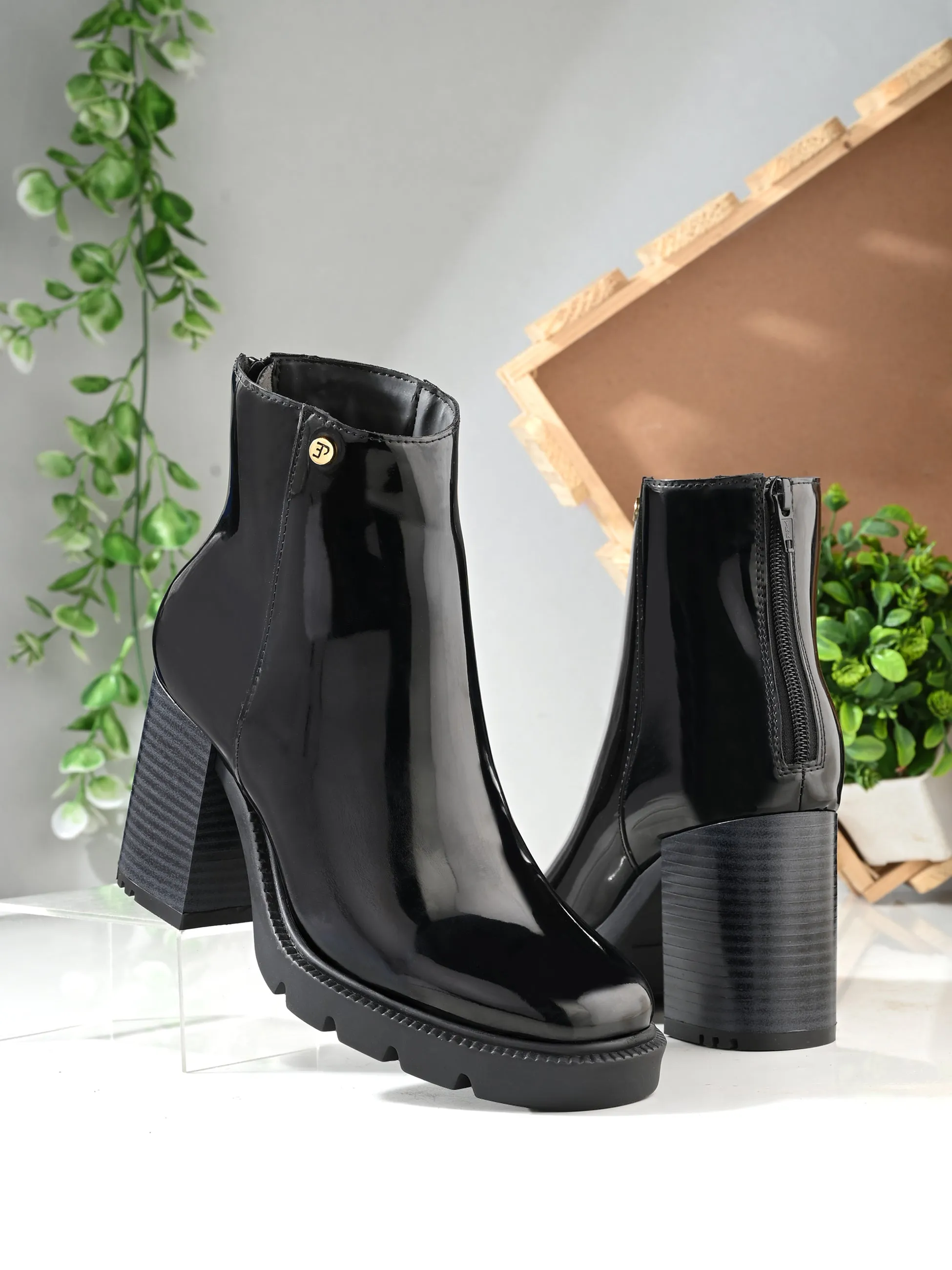 EL PASO Women Faux Leather Casual Chelsea Boots