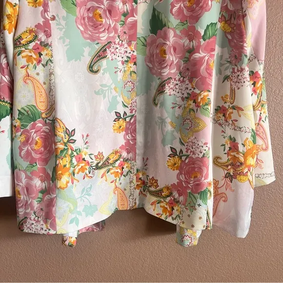 Eloquii Satin Floral and Paisley Blazer Jacket Size 20 NWT