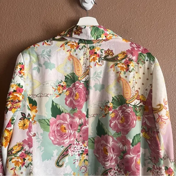 Eloquii Satin Floral and Paisley Blazer Jacket Size 20 NWT