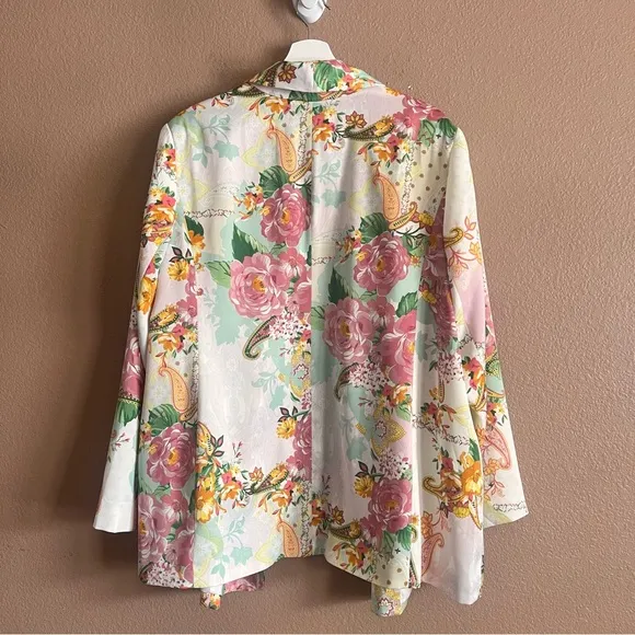 Eloquii Satin Floral and Paisley Blazer Jacket Size 20 NWT