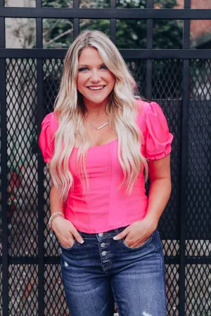 Elsie Corset Top - Pink