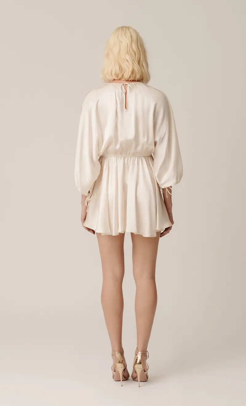 EMA: BLACK ORGANIC SILK MINI DRESS