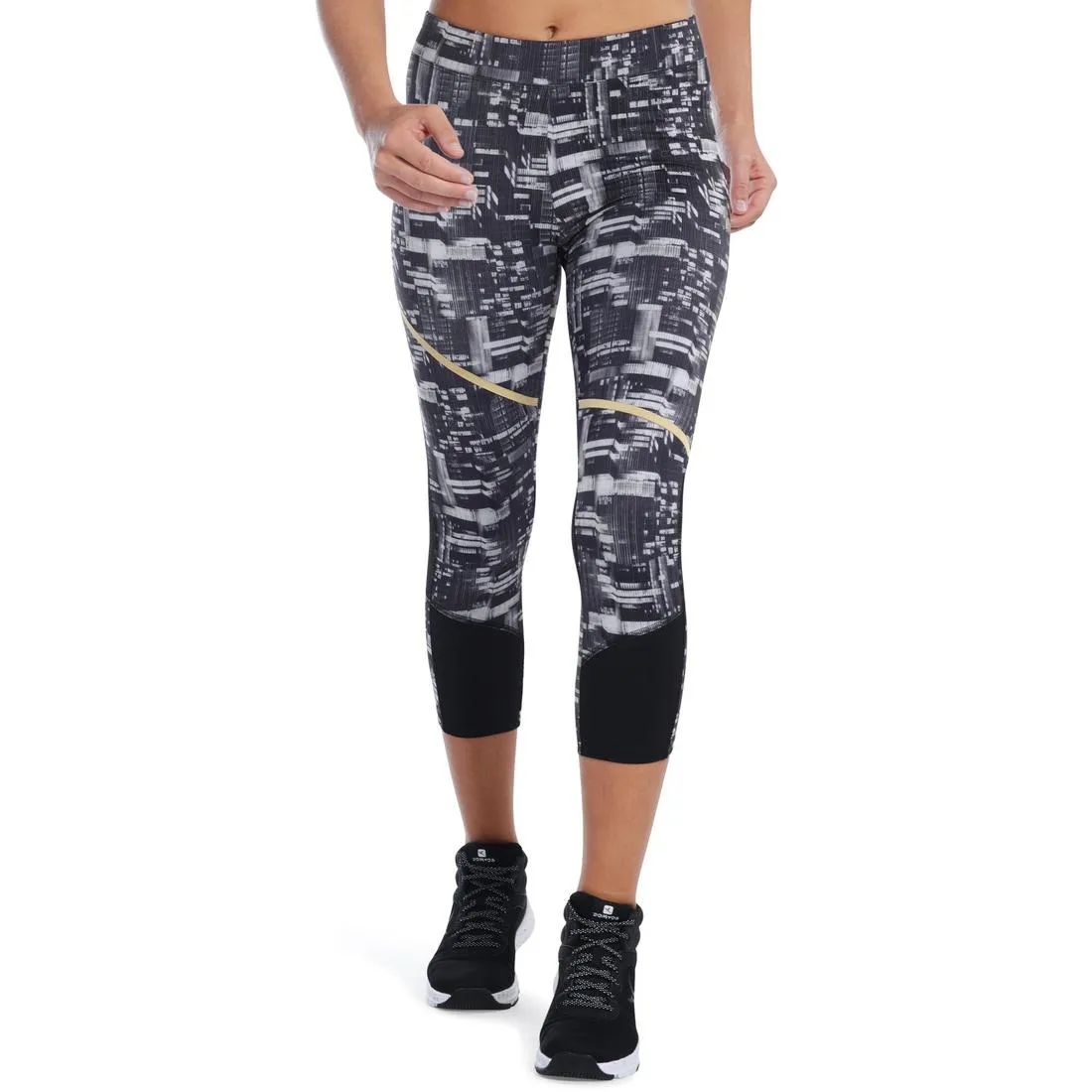 Energy Xtrem Women's Breathable Cardio 7/8 Leggings - Black / White Print