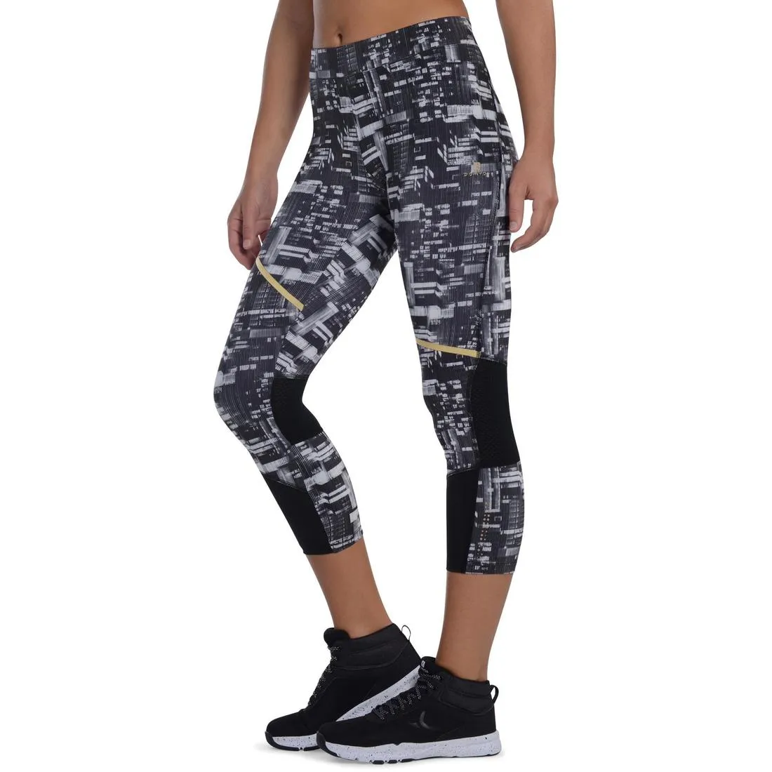 Energy Xtrem Women's Breathable Cardio 7/8 Leggings - Black / White Print