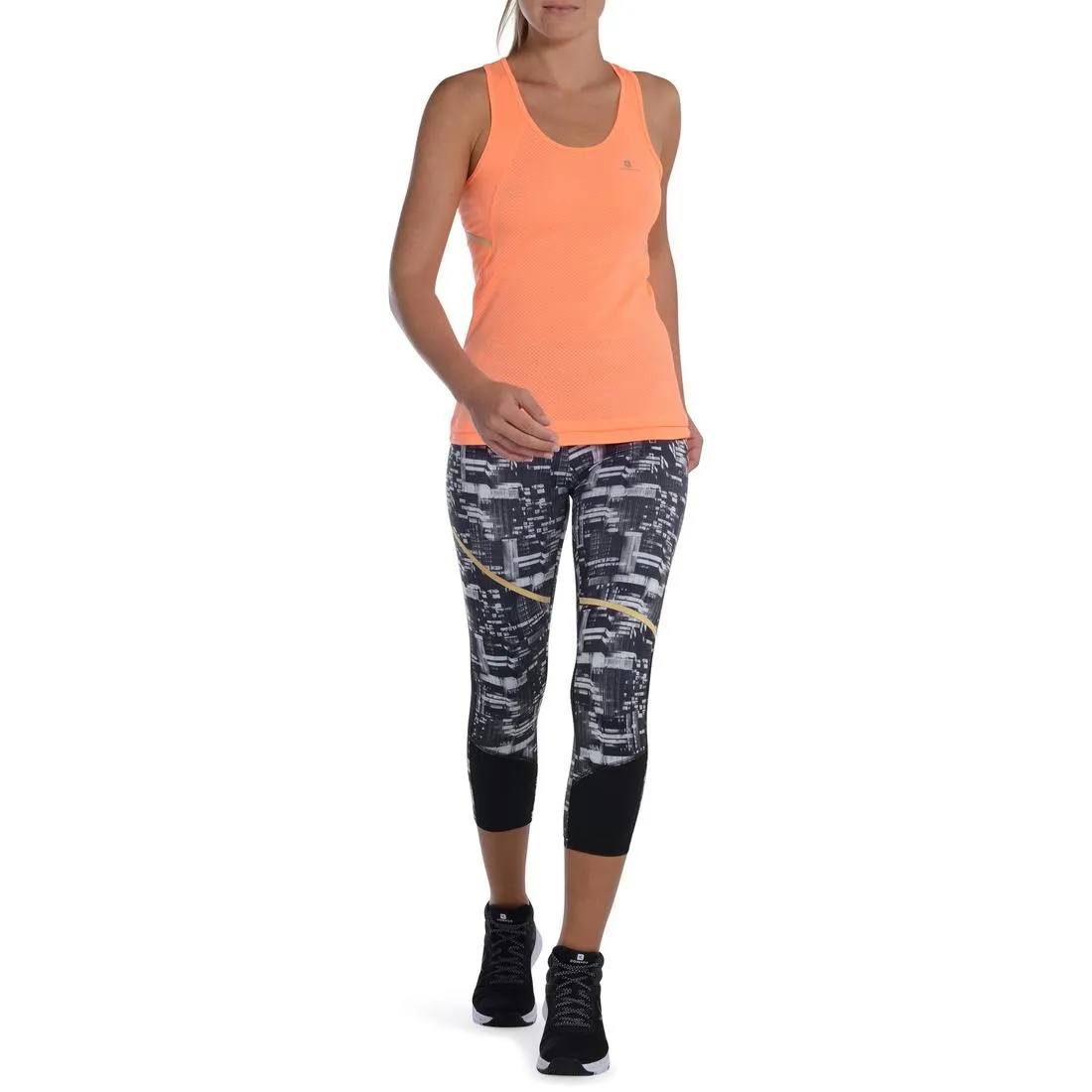 Energy Xtrem Women's Breathable Cardio 7/8 Leggings - Black / White Print