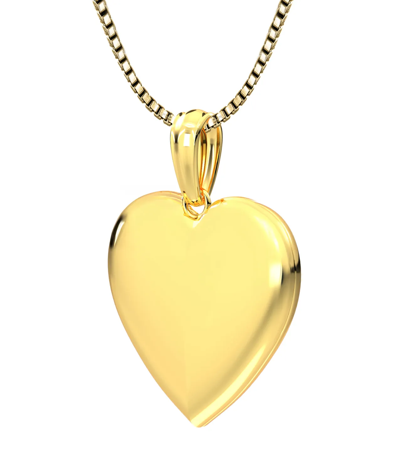 Engravable Personalized Ladies 14k Yellow Gold Polished Heart 2 Photo Locket Pendant Necklace, 20mm