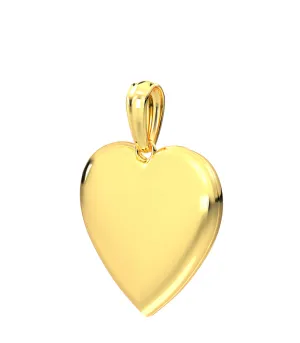 Engravable Personalized Ladies 14k Yellow Gold Polished Heart 2 Photo Locket Pendant Necklace, 20mm