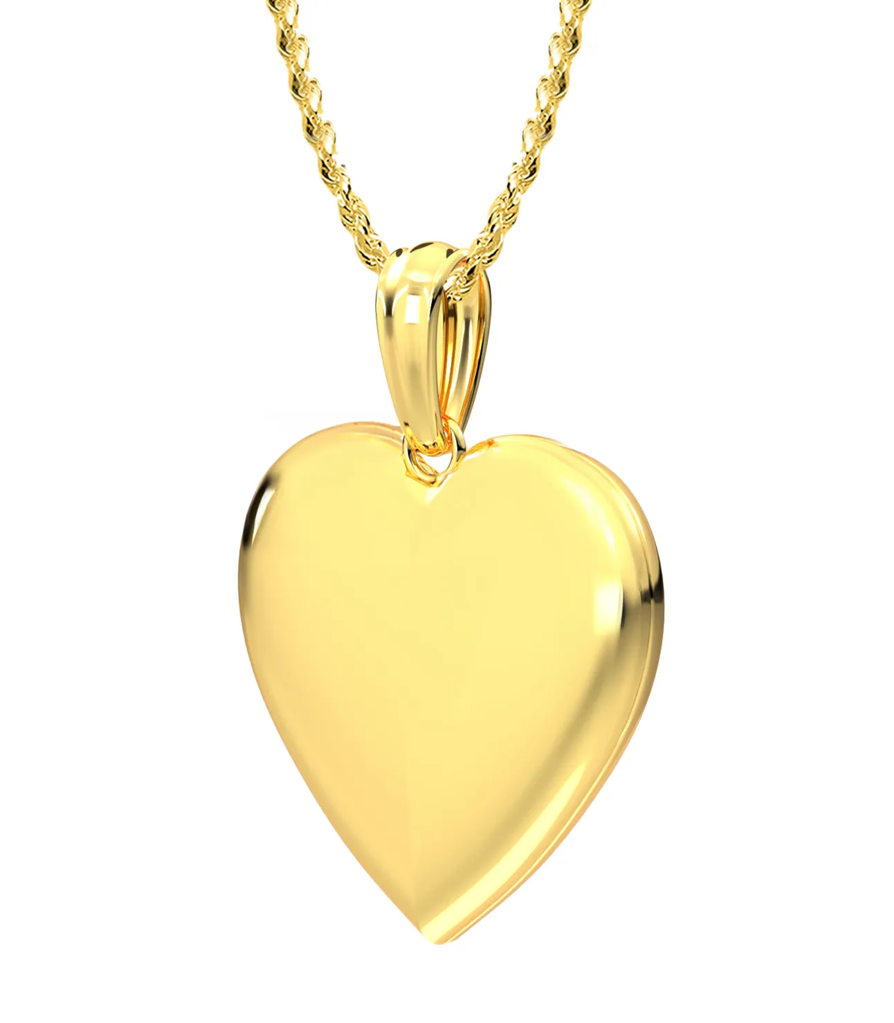 Engravable Personalized Ladies 14k Yellow Gold Polished Heart 2 Photo Locket Pendant Necklace, 20mm