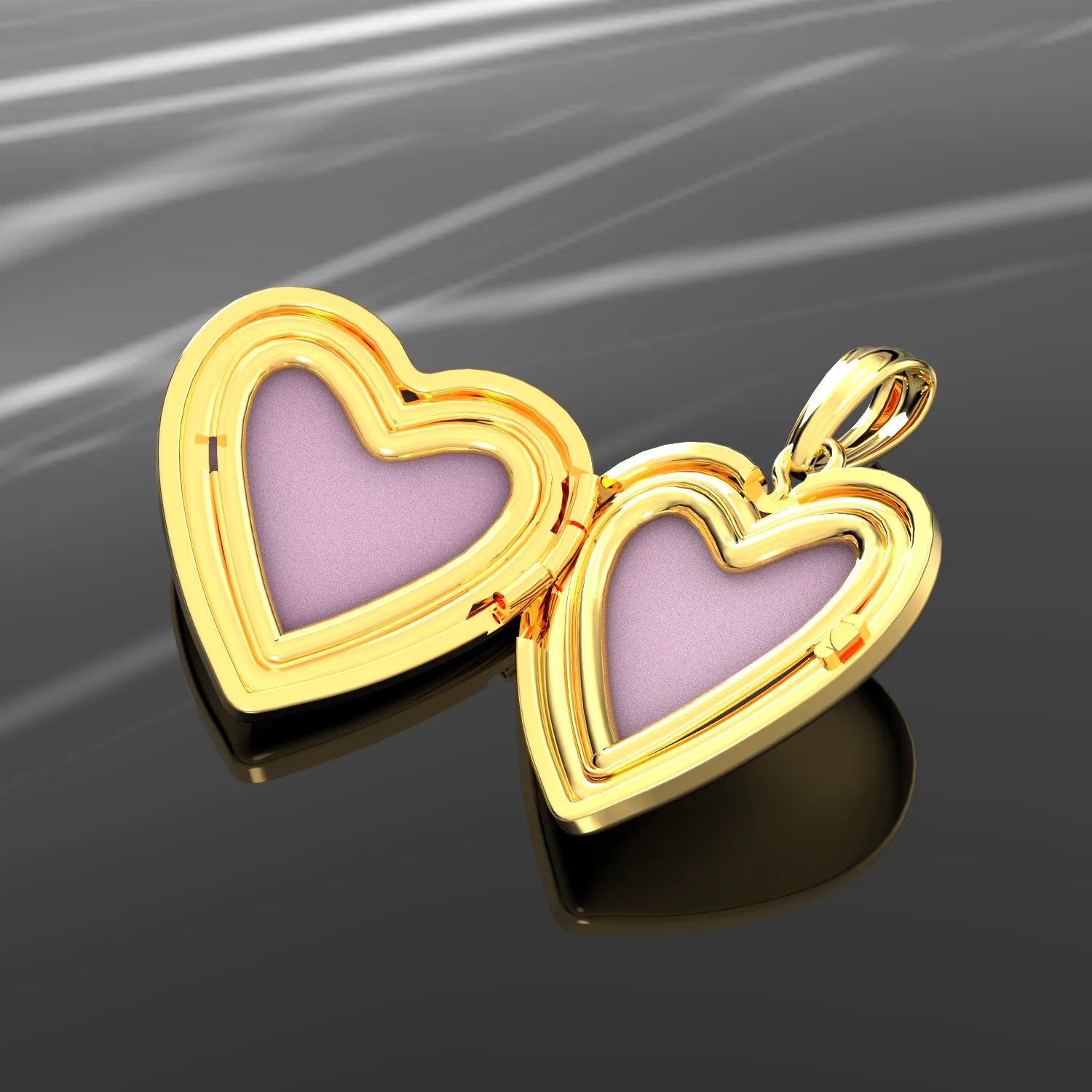 Engravable Personalized Ladies 14k Yellow Gold Polished Heart 2 Photo Locket Pendant Necklace, 20mm