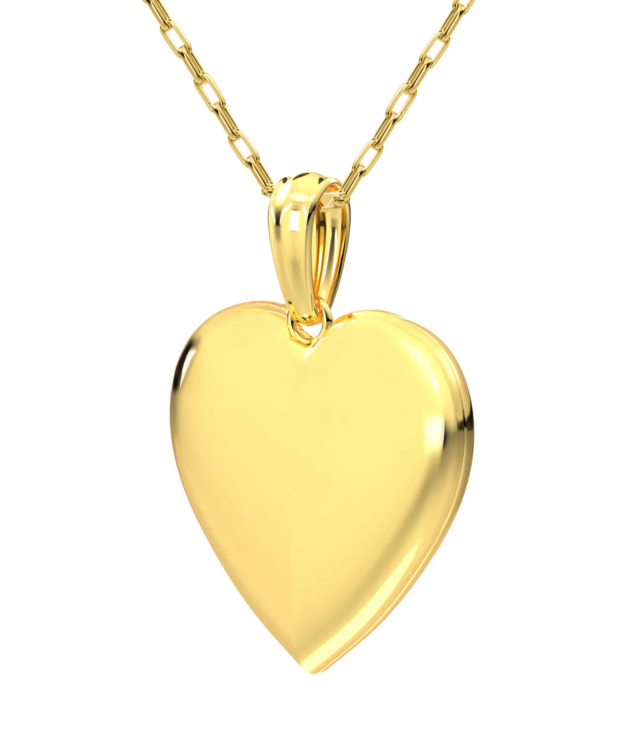 Engravable Personalized Ladies 14k Yellow Gold Polished Heart 2 Photo Locket Pendant Necklace, 20mm