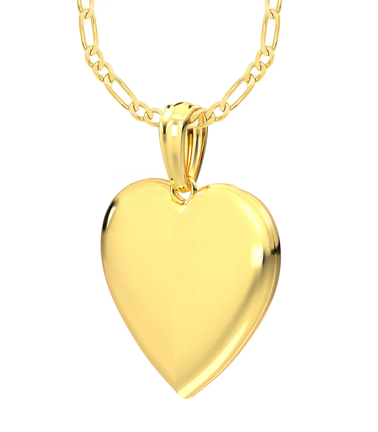 Engravable Personalized Ladies 14k Yellow Gold Polished Heart 2 Photo Locket Pendant Necklace, 20mm