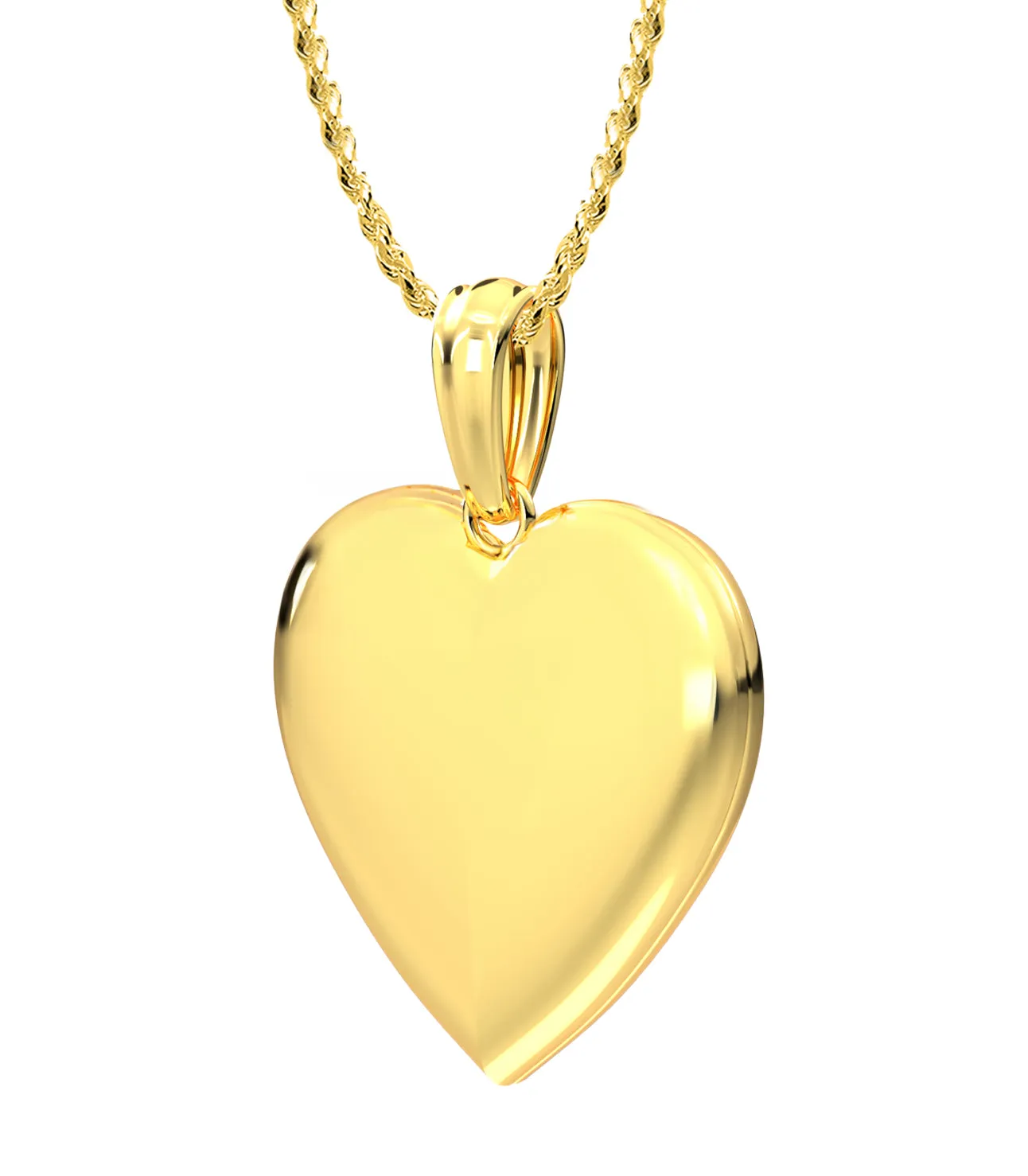 Engravable Personalized Ladies 14k Yellow Gold Polished Heart 2 Photo Locket Pendant Necklace, 20mm
