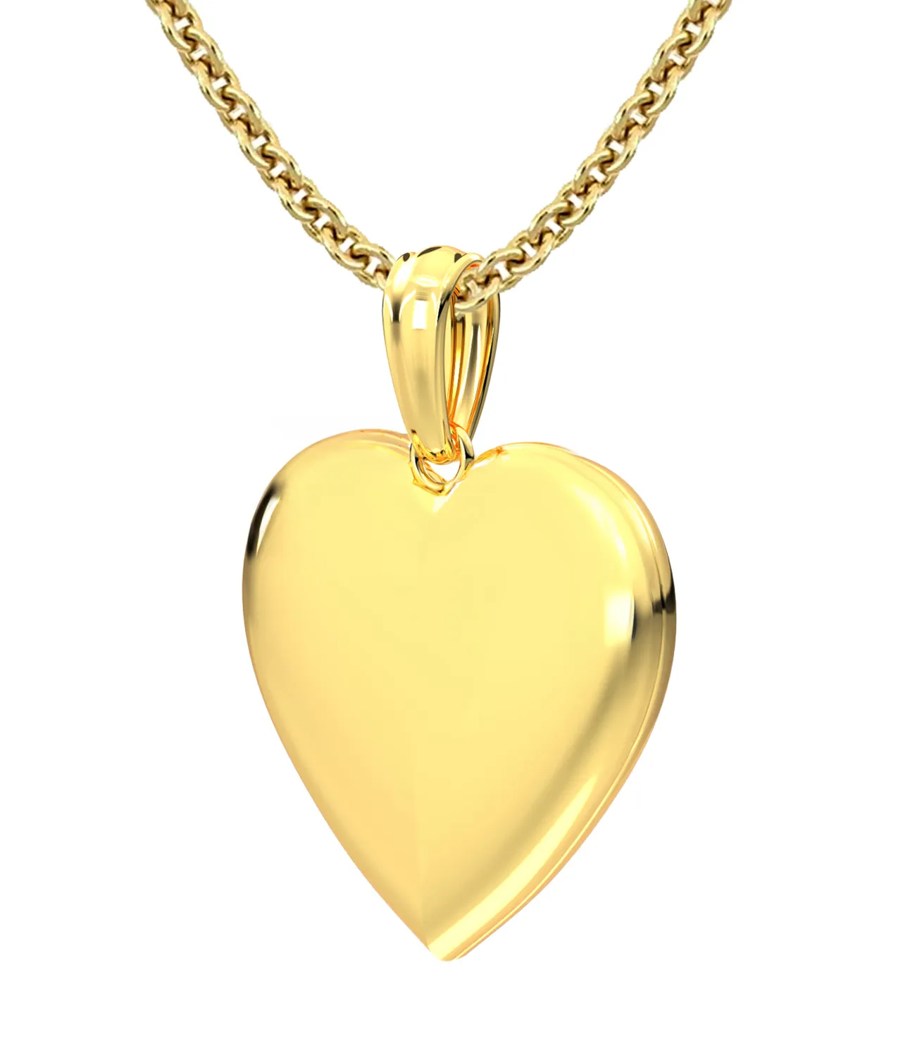 Engravable Personalized Ladies 14k Yellow Gold Polished Heart 2 Photo Locket Pendant Necklace, 20mm