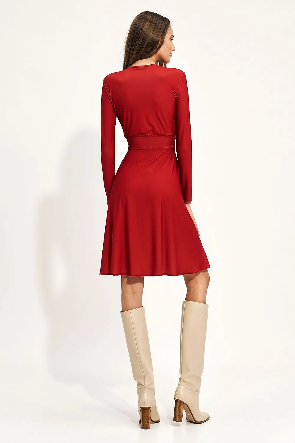 Envelope Neck Midi Dress