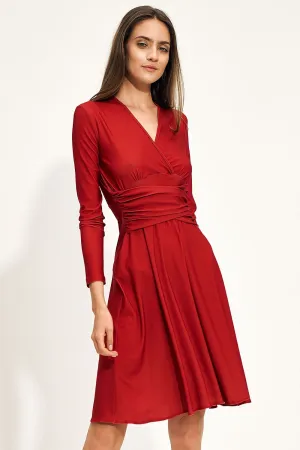 Envelope Neck Midi Dress