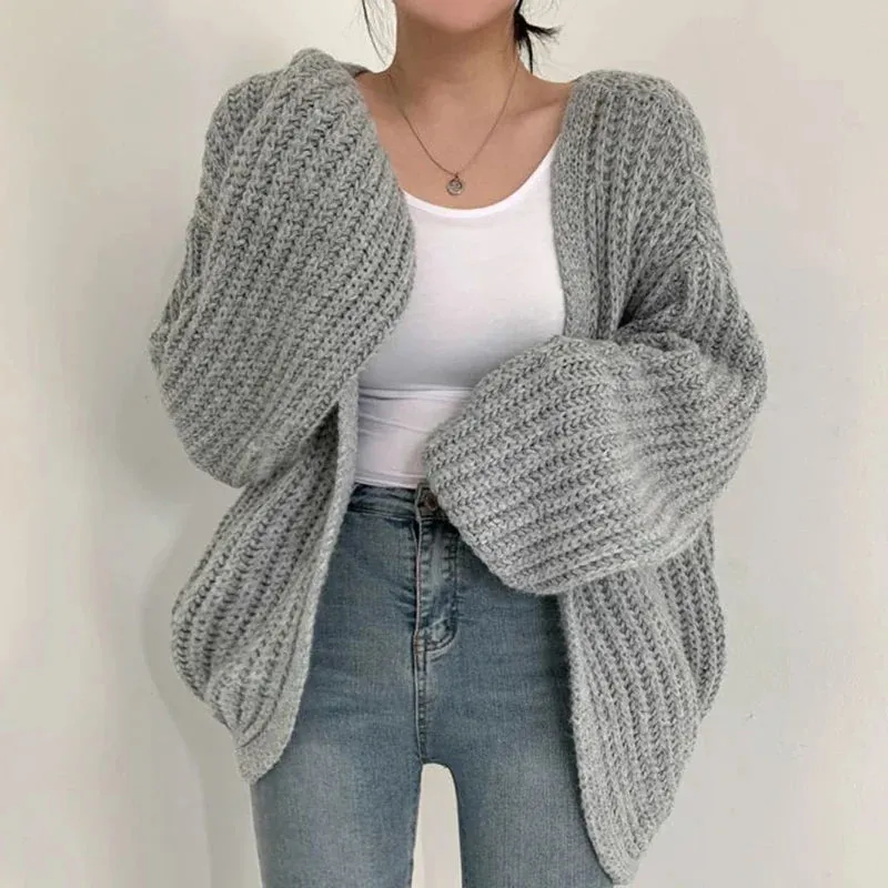 Estelle™ | Casual Solid Color Lanter Sleeve Cardigan Sweater