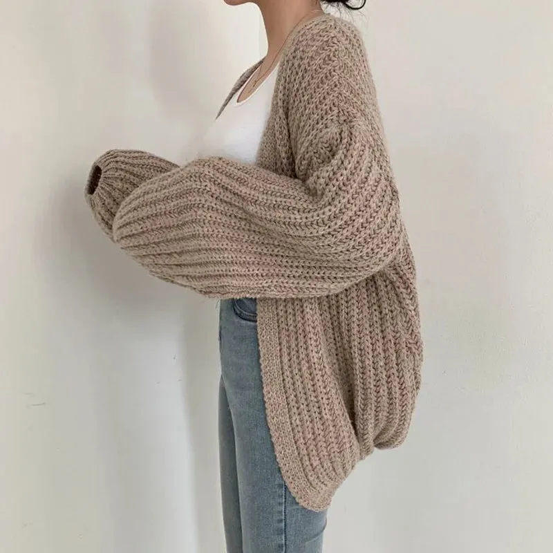 Estelle™ | Casual Solid Color Lanter Sleeve Cardigan Sweater