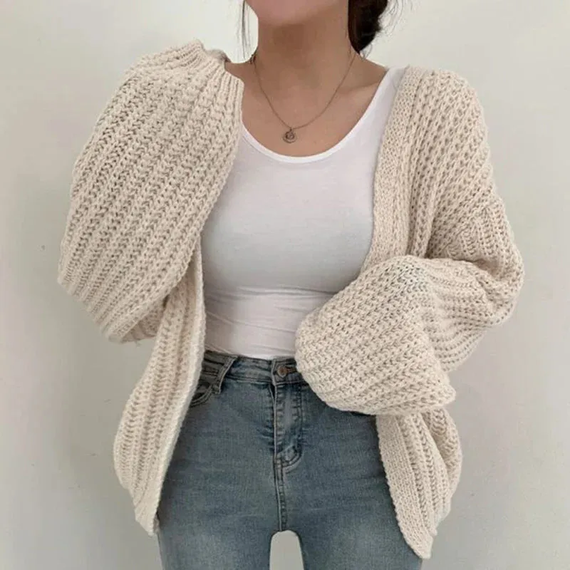 Estelle™ | Casual Solid Color Lanter Sleeve Cardigan Sweater