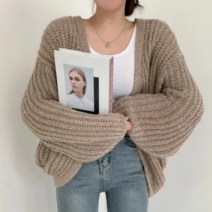 Estelle™ | Casual Solid Color Lanter Sleeve Cardigan Sweater