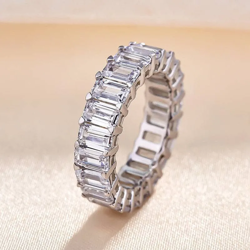 Eternity Emerald Cut Diamond Women's Wedding Band