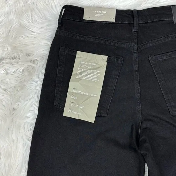 Everlane Women's NWT Black Raw Hem The Way High Minimalist Jean W29-30/ L27
