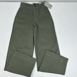 Everlane Women's NWT Kambaba Green The Twill Wide-Leg Pant 00/W24.25/L28.25