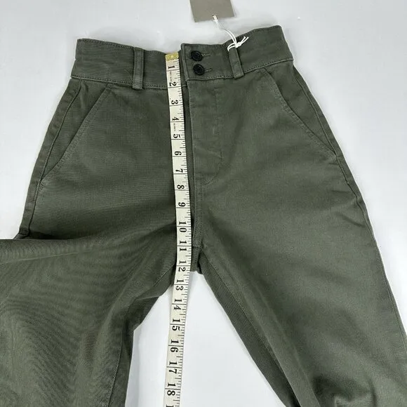 Everlane Women's NWT Kambaba Green The Twill Wide-Leg Pant 00/W24.25/L28.25