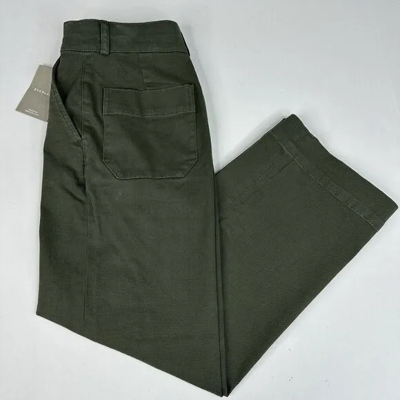 Everlane Women's NWT Kambaba Green The Twill Wide-Leg Pant 00/W24.25/L28.25