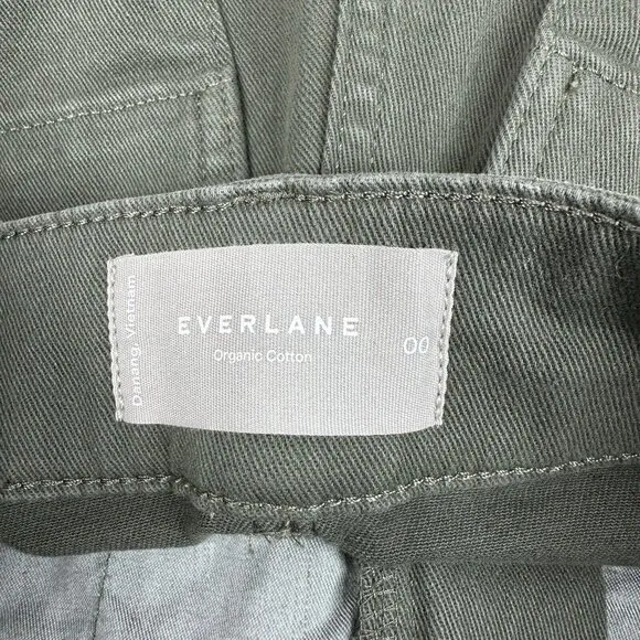 Everlane Women's NWT Kambaba Green The Twill Wide-Leg Pant 00/W24.25/L28.25