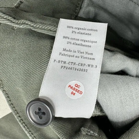Everlane Women's NWT Kambaba Green The Twill Wide-Leg Pant 00/W24.25/L28.25