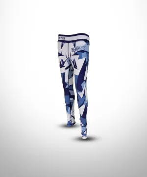 Evo9x SHATTER Full Dye Sublimated Compression Legging White/Blue