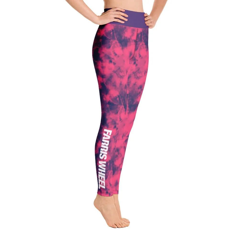Farris Wheel Tie-Dye Yoga Leggings (Pink-Purple)