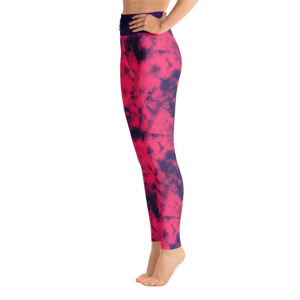Farris Wheel Tie-Dye Yoga Leggings (Pink-Purple)