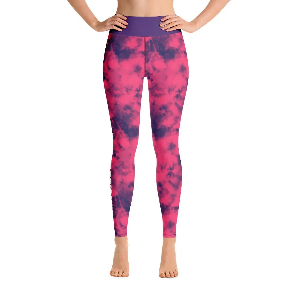 Farris Wheel Tie-Dye Yoga Leggings (Pink-Purple)