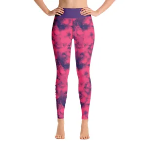Farris Wheel Tie-Dye Yoga Leggings (Pink-Purple)