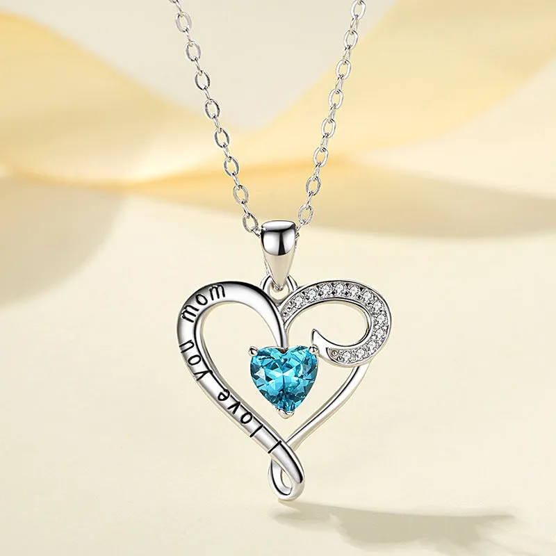 Fashionable Simple Ladies Love Blue Diamond Pendant