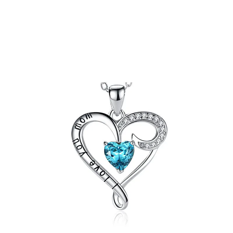 Fashionable Simple Ladies Love Blue Diamond Pendant