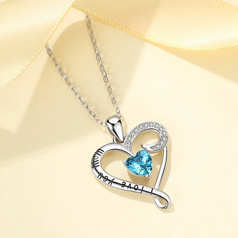 Fashionable Simple Ladies Love Blue Diamond Pendant