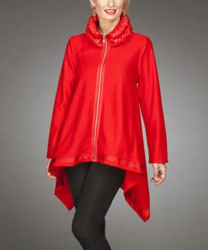 Firmiana | Zip Up Coat Red