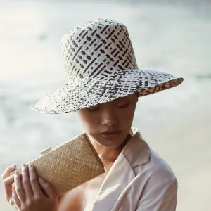 Fisherman Bucket Straw Hat, Black