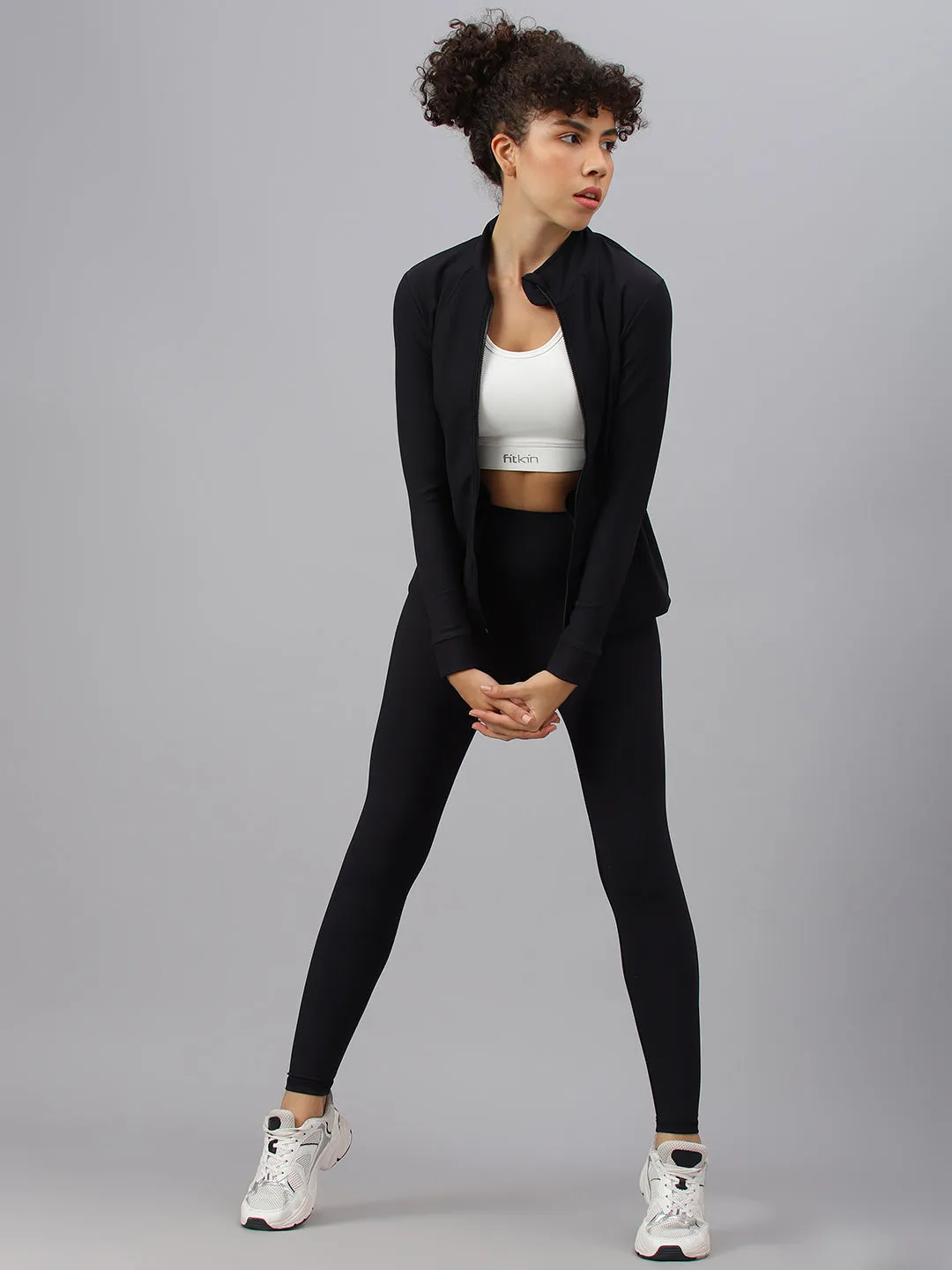 Fitkin Women's Black Rib Jacket