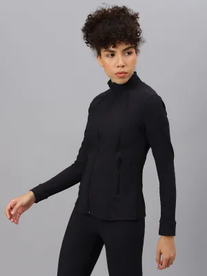 Fitkin Women's Black Rib Jacket