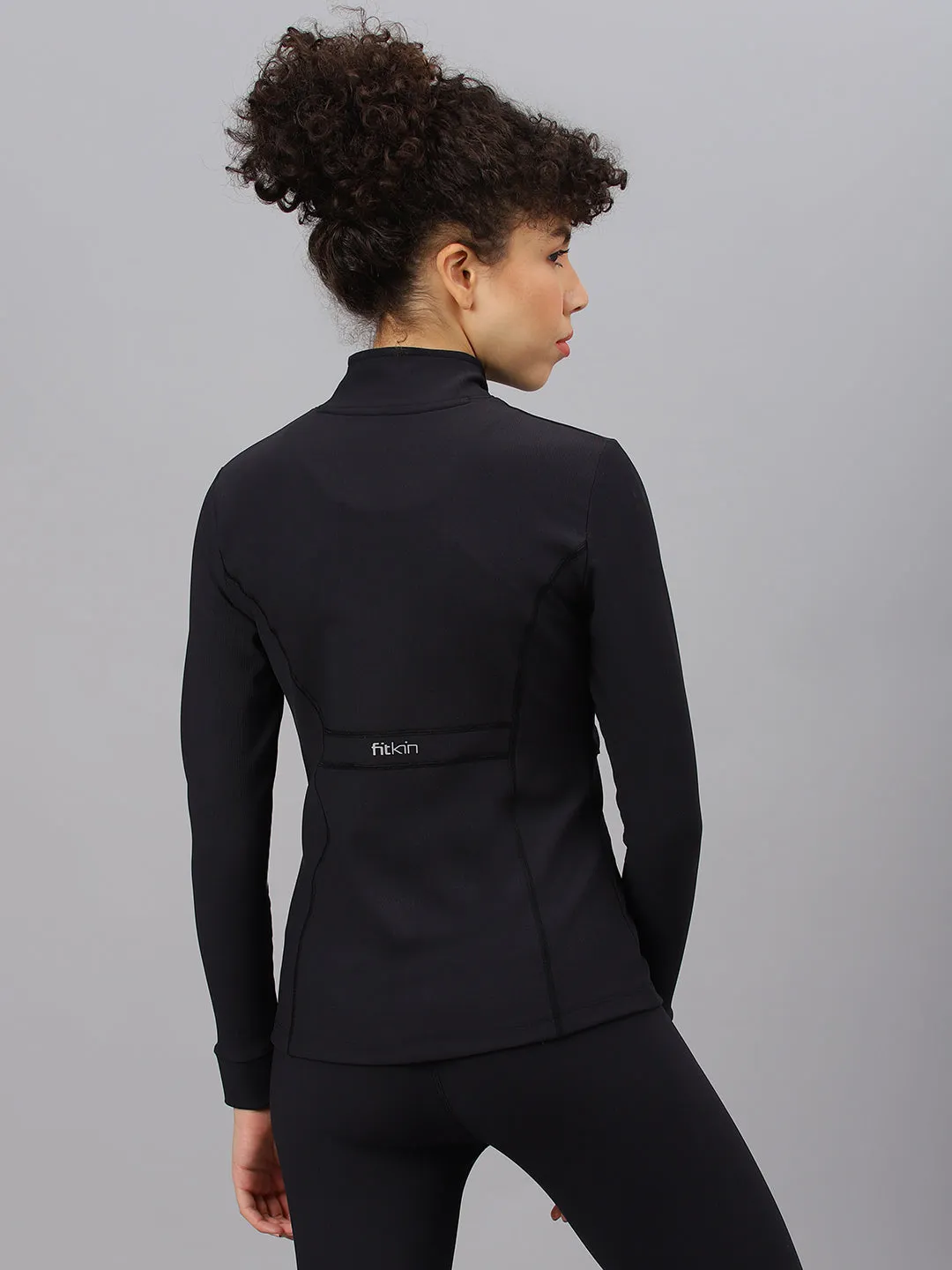 Fitkin Women's Black Rib Jacket