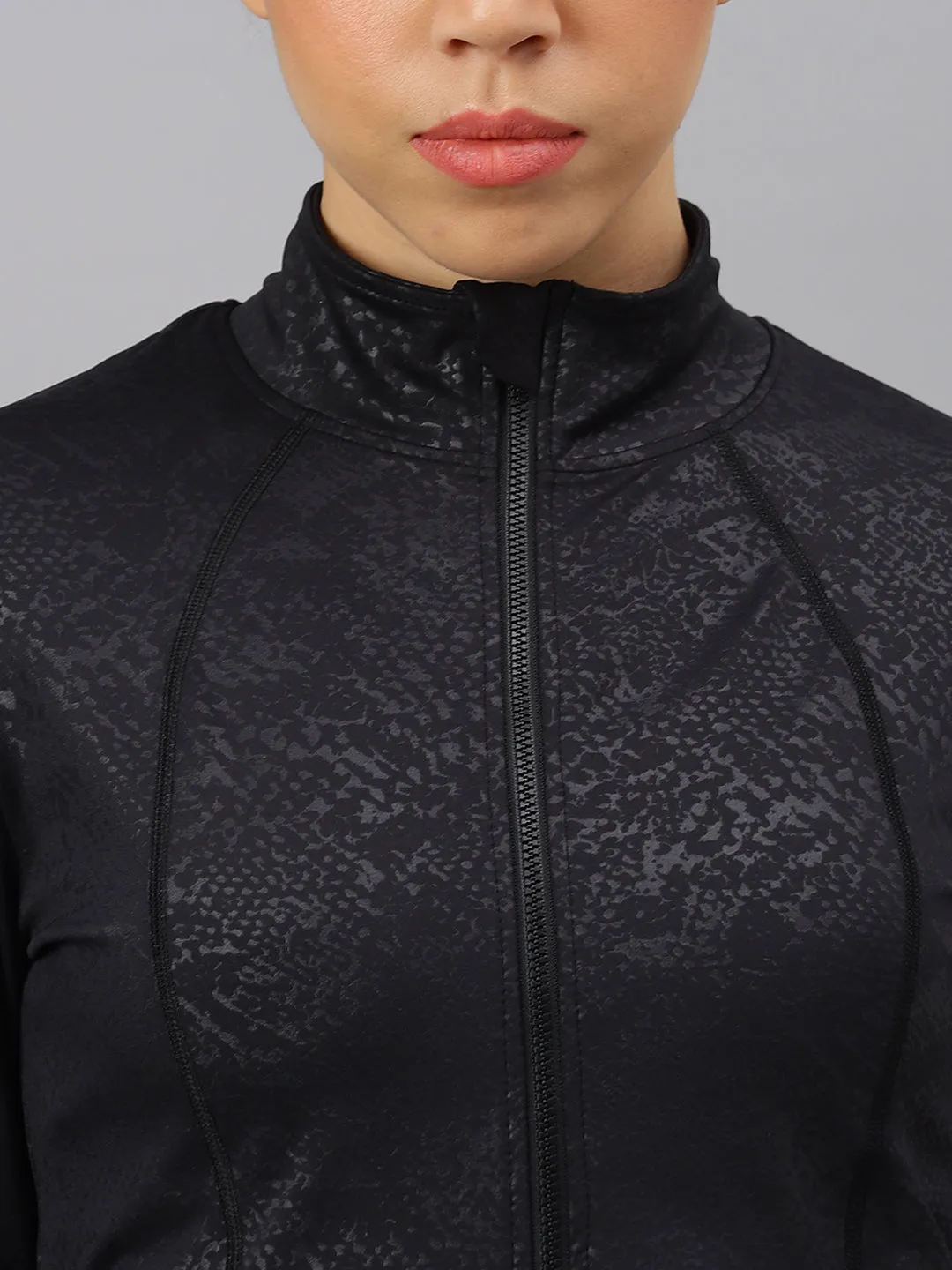 Fitkin Women's Black Snake Print Jacket
